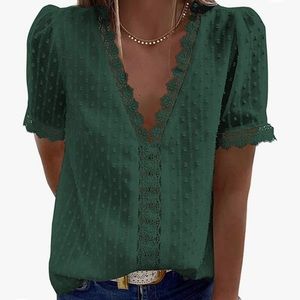 Green lace blouse